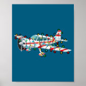 Funny Airplane Christmas Graphics Lights Lover  Poster (Voorkant)