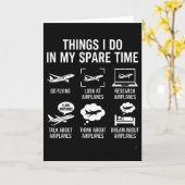 Funny Airplane Lover Spare Time Aviation Humor Kaart (Gele Bloem)