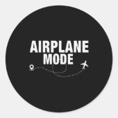 Funny Airplane Mode Flying Traveler Gift  Ronde Sticker (Voorkant)