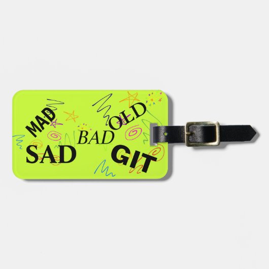 Funny Airport Codes: MAD SAD BAD OUD GIT Bagagelabel (Voorkant horizontaal)