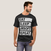 Funny Airsoft Eat Sleep Airsoft T-shirt (Voorkant volledig)