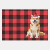 Funny Akita Christmas Dog Buffalo Plaid Inpakpapier Vel (Voorkant 2)