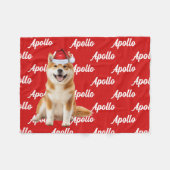 Funny Akita Dog Name Patterned Christmas Fleece Deken (Voorkant (Horizontaal))