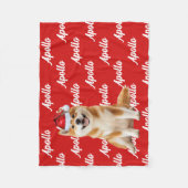 Funny Akita Dog Name Patterned Christmas Fleece Deken (Voorkant)