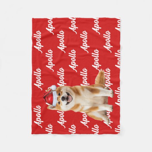 Funny Akita Dog Name Patterned Christmas Fleece Deken (Voorkant)