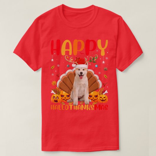 Funny Akita Hondenliefhebber Happy Akita HelloBeda T-shirt (Design voorkant)