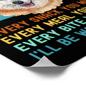 Funny Akita Inu of Kuma Inu Dog Elke snack je Ma Poster (Hoek)