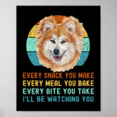 Funny Akita Inu of Kuma Inu Dog Elke snack je Ma Poster (Voorkant)