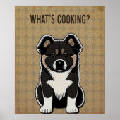 Funny Akita Puppy Kitchen Joke Poster (Voorkant)