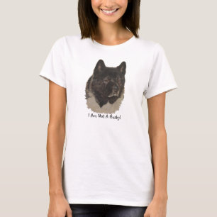 Funny akita slogan, geen husky portret kunst t-shirt