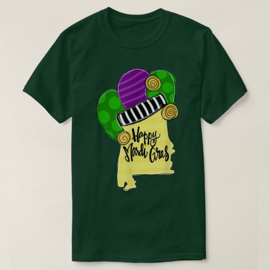 Funny Alabama Happy Mardi Gras Carnival Holiday T-shirt (Design voorkant)