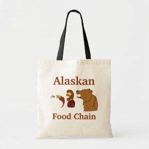 Funny Alaska Souvenir Food Chain Beer en Mosquito Tote Bag