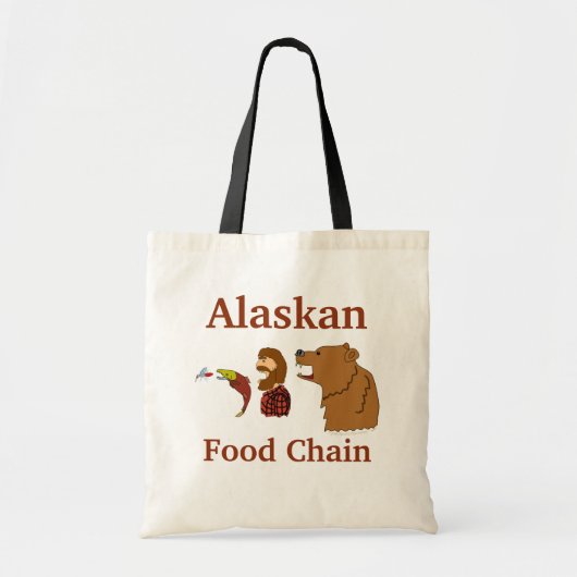 Funny Alaska Souvenir Food Chain Beer en Mosquito Tote Bag (Voorkant)