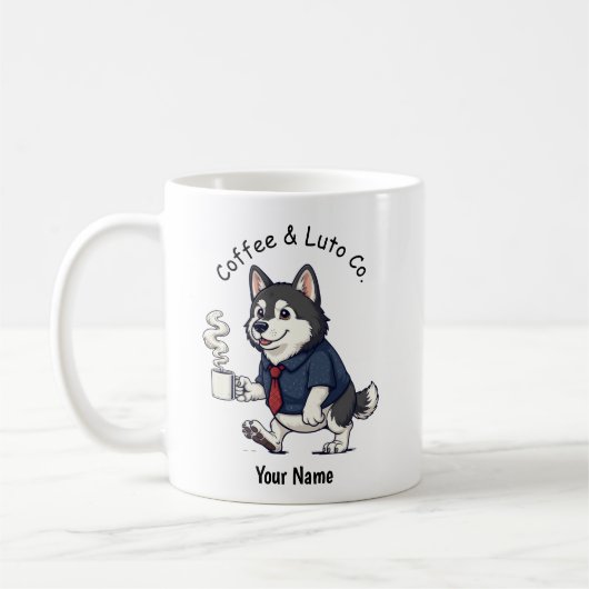 Funny  Alaskan Malamute Business Suit Coffee  Koffiemok (Links)