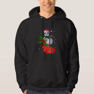Funny Alaskan Malamute Dog in kerstsokken zant Hoodie