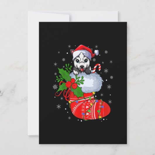 Funny Alaskan Malamute Dog in kerstsokken zant Kaart (Voorkant)
