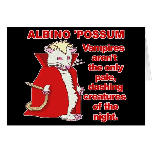 Funny Albino Possum Vampire Animal (Voorkant Horizontaal)