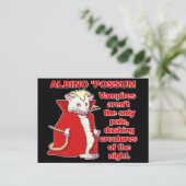 Funny Albino Possum Vampire Animal Briefkaart (Staand voorkant)