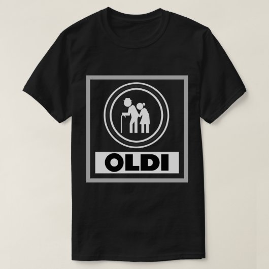 Funny Aldi Nord kaart zwart-wit, verjaardagsauto T-shirt (Design voorkant)