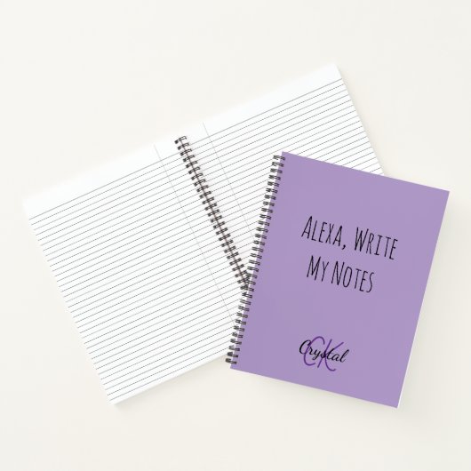 Funny Alexa Write My Notes Monogram Notitieboek (Binnen)