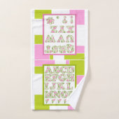 Funny alfabet, bloemalfabet, alfabet bad handdoek (Handdoek)