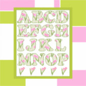 Funny alfabet, bloemalfabet, alfabet sticker (Voorkant)