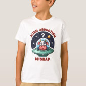 Funny Alien Abduction Mishap - Schattigee Verwarde T-shirt (Voorkant)