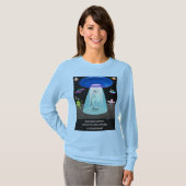 Funny Alien Abduction Phone Distraction Sci-Fi Hum T-shirt (Voorkant volledig)
