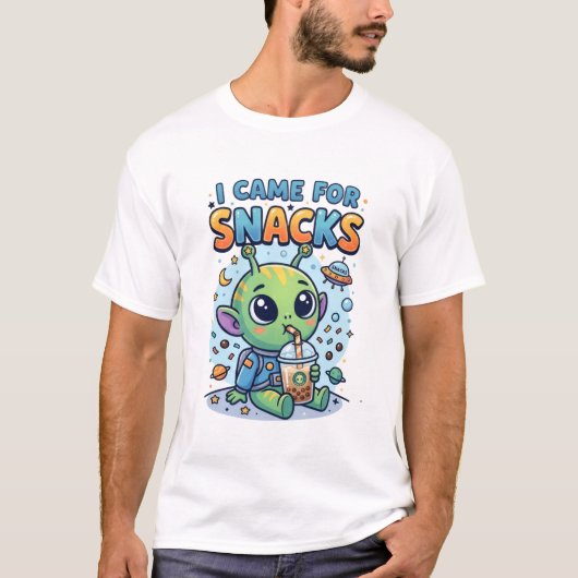 Funny Alien Bubble T-Shirt – Cute Alien (Voorkant)