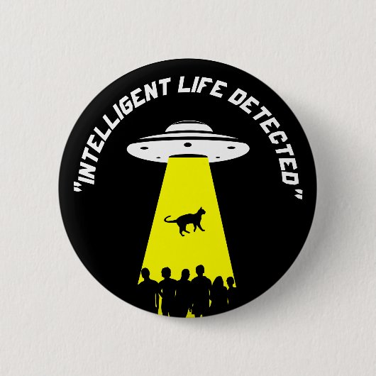Funny Alien Cat Abduction Ronde Button 5,7 Cm (Voorkant)