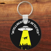 Funny Alien Cat Abduction Sleutelhanger (Voorkant)