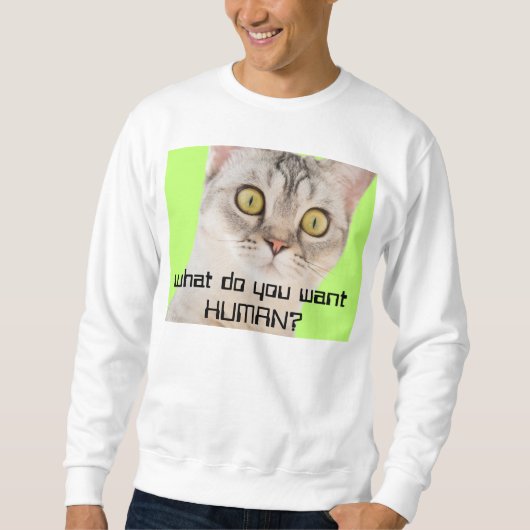 Funny Alien Cat sarcastisch aangepaste offerte man Trui (Voorkant)