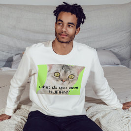 Funny Alien Cat sarcastisch aangepaste offerte man Trui