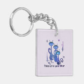 Funny Alien Cats | Take Us To Your Litter Sleutelhanger (Voorkant Links)