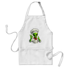 Funny Alien Chef Design Cute Space Cook With Chef Standaard Schort