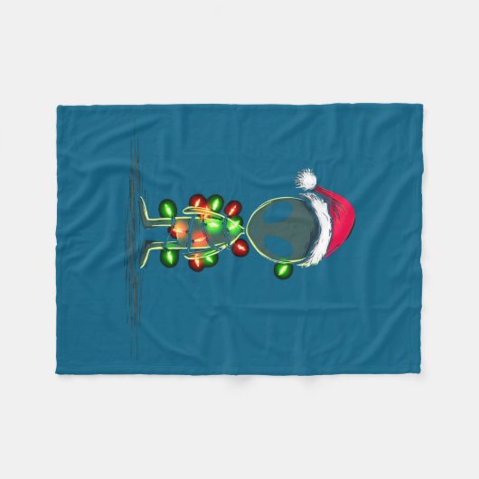 Funny Alien Christmas Graphics Lights Lover Extrat Fleece Deken (Voorkant (Horizontaal))