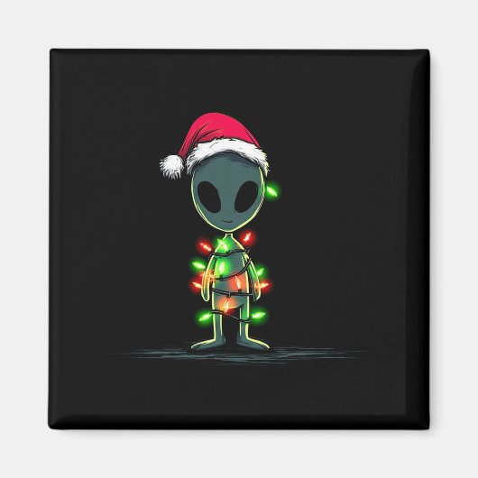 Funny Alien Christmas Graphics Lights Lover Extrat Magneet (Voorkant)