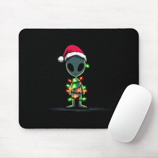 Funny Alien Christmas Graphics Lights Lover Extrat Muismat (Met muis)
