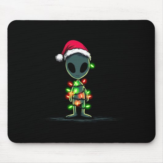 Funny Alien Christmas Graphics Lights Lover Extrat Muismat (Voorkant)