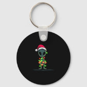 Funny Alien Christmas Graphics Lights Lover Extrat Sleutelhanger (Voorkant)