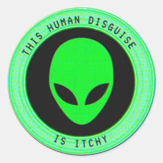 Funny Alien Classic Round Stickers