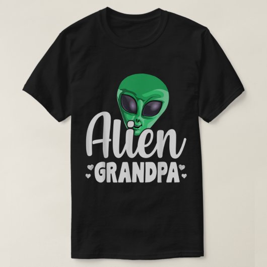 Funny Alien Grandpa Design T-shirt (Design voorkant)