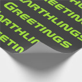 Funny Alien Greetings Wrapping Paper  Cadeaupapier (Hoek)