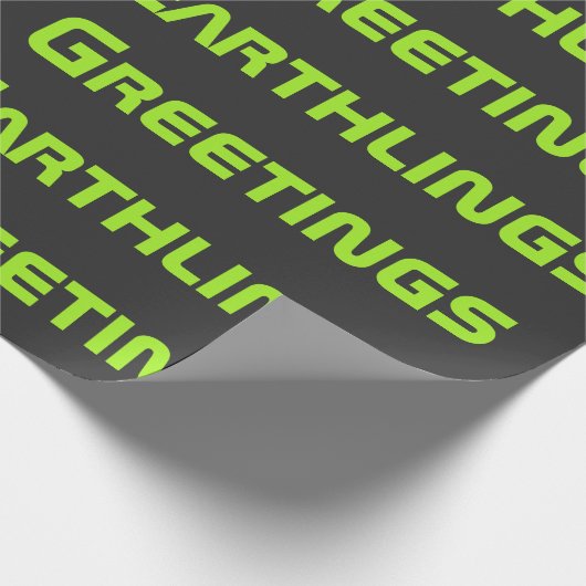 Funny Alien Greetings Wrapping Paper  Cadeaupapier (Hoek)