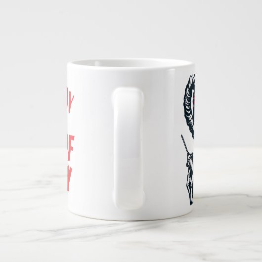 Funny alien hypodermic needle dose of reality grote koffiekop (Achterkant)