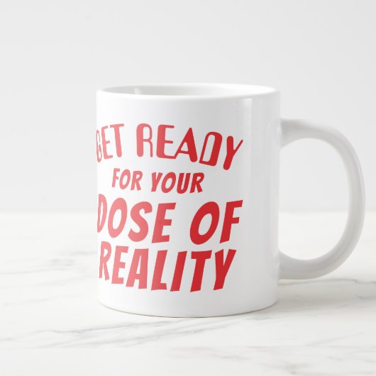 Funny alien hypodermic needle dose of reality grote koffiekop (Rechts)