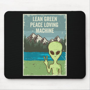 Funny Alien Live In Peace Natuur Liefhebber Retro Muismat