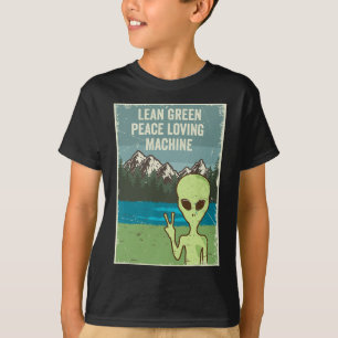 Funny Alien Live In Peace Natuur Liefhebber Retro  T-shirt