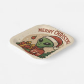 Funny Alien Merry Christmas Papieren Bordje (Gebogen)