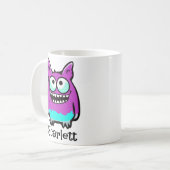 Funny Alien Paarse Green Monster Cartoon Koffiemok (Voorkant links)